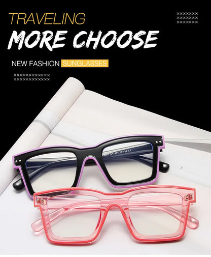 Retro Square Anti Blue Light Optical Glasses Frames Men Fashion Computer Prescription Eyeglasses Women TR90 Reading Glasses +2.5