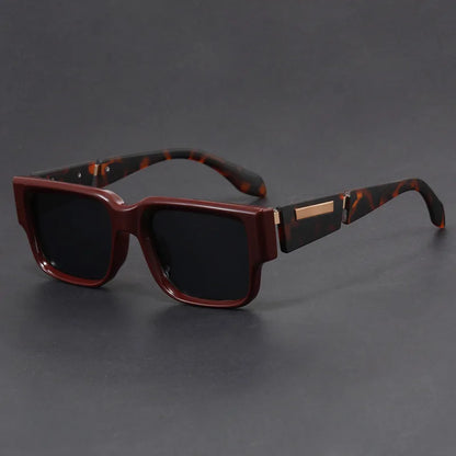2025 New Vintage Oversized Square Sunglasses [1PCS Set Thick Frame Face Slimming Trendy Sun Glasses Street Style Windproof UV