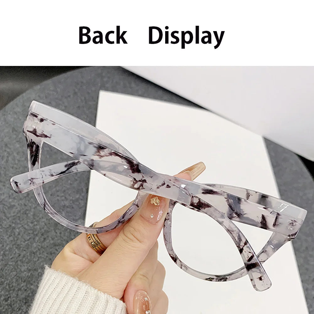 Fashion Cat Eye Shape Glasses High Quality Anti-blue Light Flat Eyeglasses Durable Ultra-light Computer Eyewear Transparent Lens