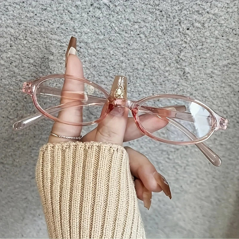 New Retro Small Frame Petite Face Cute Girl Eyeglass Frames, Stylish Eyeglasses, Makeup-Free Essential Oval Design