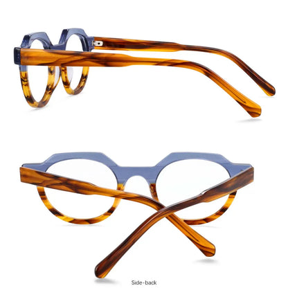 54139 Retro Acetate Optical Glasses Frames Men Women Two Color Splicing Fashion Eyeglasses