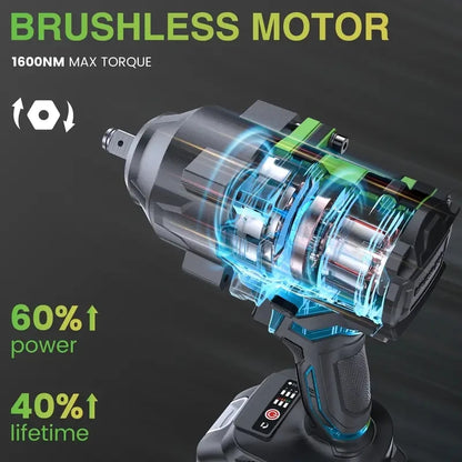 TaskStar 2000N.m Brushless Impact Wrench 1/2''Cordless electric Wrench  Car Tires Repair Power Tools For Makita 18V Battery pin