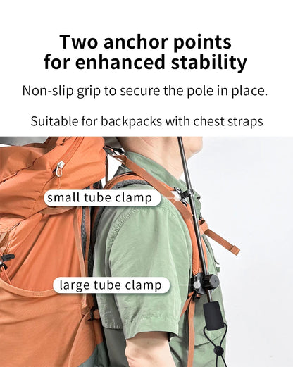 Hiking Umbrella Ultralight Outdoor trekkin long umbrella hands-free UV protection Umbrella Clip for Backpacks Sun & Rain Outdoor