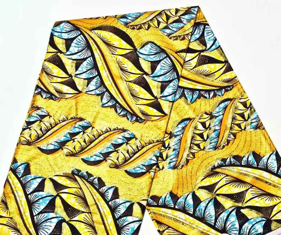 New Glitter Grand Golden Wax Fabric Cotton Ankara Golden Wax Flash Gold Print SUPER High Quality Sprinkle African Wax Fabric