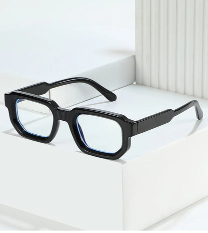 SHAUNA Ins Popular Fashion Polygon Square Women Glasses Frame Clear Anti Blue Light Eyewear Optical Men Red Blue Frame