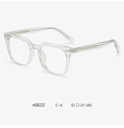 Transparent Square Men's Reading Glasses TR90 Large Frame Block Harmful Blue Light Myopia Prescription Glasses For Women