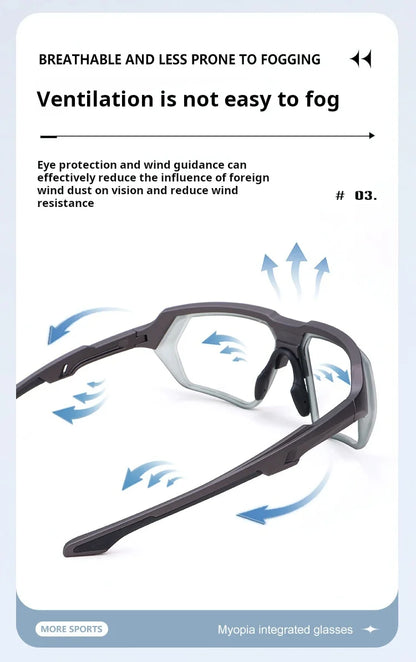 MOMOJA Cycling Glasses Integrated Windproof Goggles Football Badminton Basketball Men and Women Sports Prescription Glasses T11