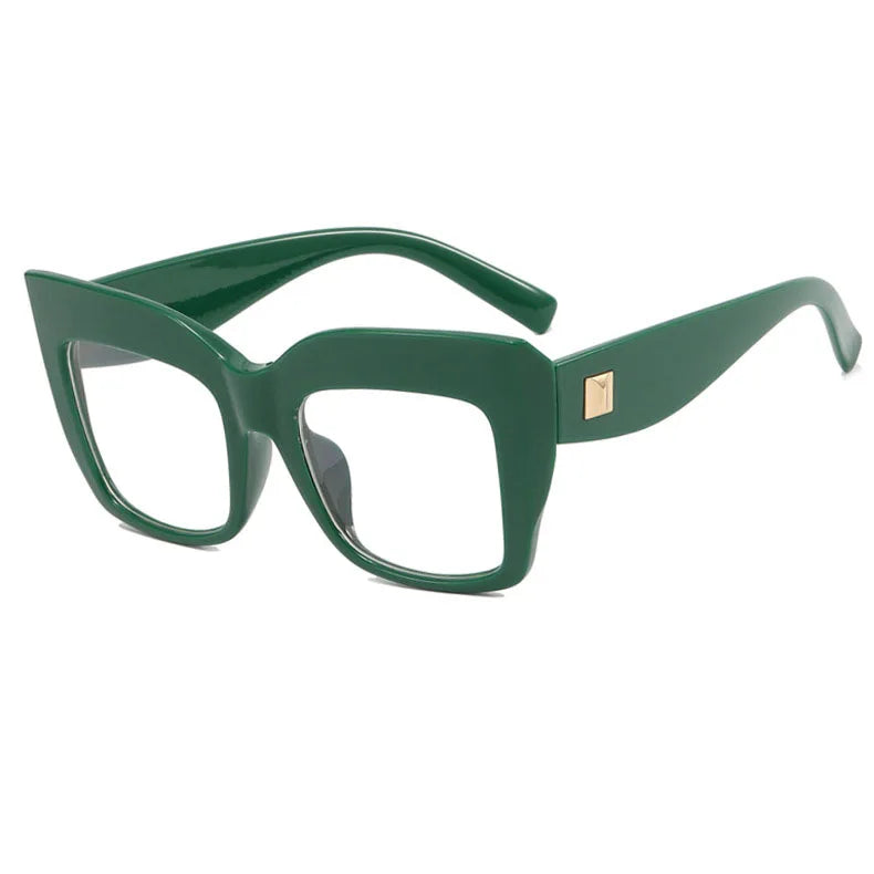 Square Anti Blue Light Reading Glasses Optical Lenses Prescription Glasses Frame Women Large Frame Cat Eye Presbyopic Glasses