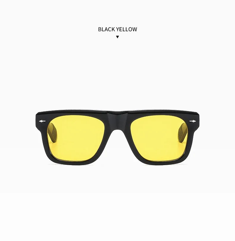 Square Yellow Lens Reading Sunglasses for Men Classic Tinted Prescription Presbyopic Eyewear Outdoor Shade Sun Glasses Readers