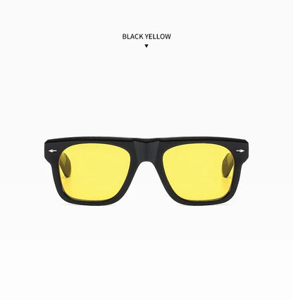 Square Yellow Lens Reading Sunglasses for Men Classic Tinted Prescription Presbyopic Eyewear Outdoor Shade Sun Glasses Readers