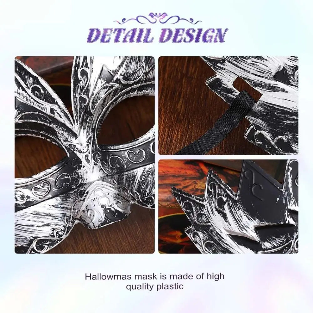 New Vintage Masquerade Mask Men Gold Roman Soldier Mask Adjustable Cosplay Party Phantom Opera Eyemask