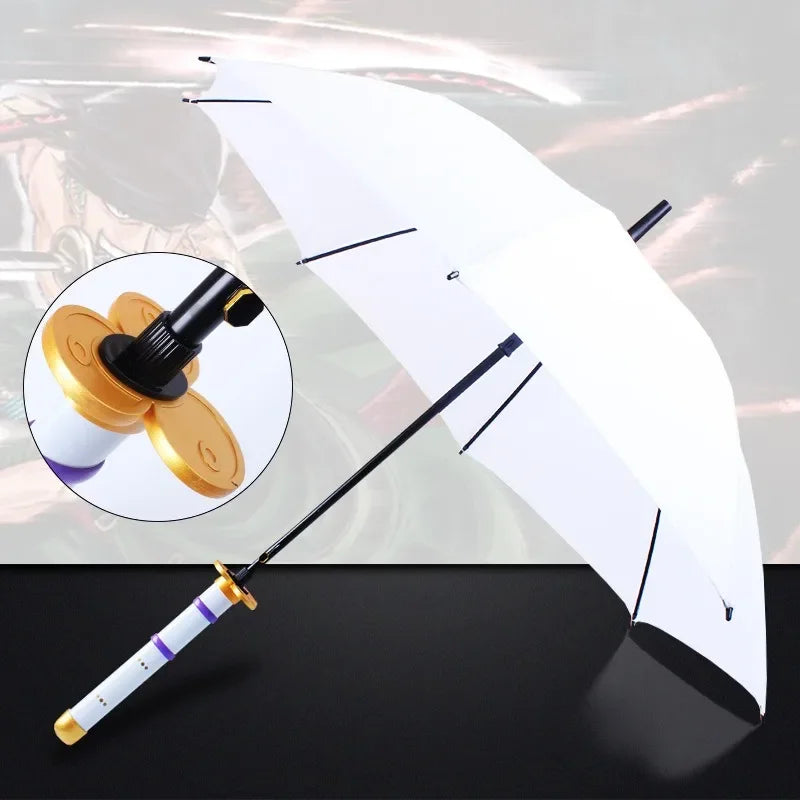 Demon Slayer Sword Umbrella One Piece Roronoa Zoro Katana Umbrella Real Full Size Japanese Anime Long Parasol Home Accessories