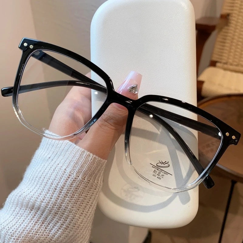 Fashion Square Large Frame Blue Light Blocking Reading Glasses Retro Men Women Presbyopia Glasses Unisex Far Sight Eyewear