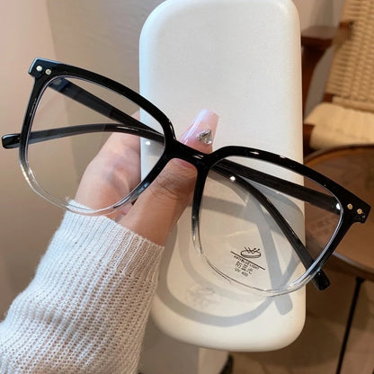 Fashion Square Large Frame Blue Light Blocking Reading Glasses Retro Men Women Presbyopia Glasses Unisex Far Sight Eyewear