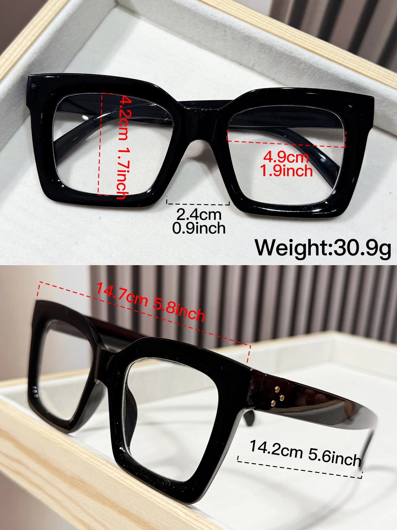 1Pc Women's Square Frame Tortoiseshell Color Glasses Transparent Lens Simple Classic Style Suitable for Daily Travel Photography