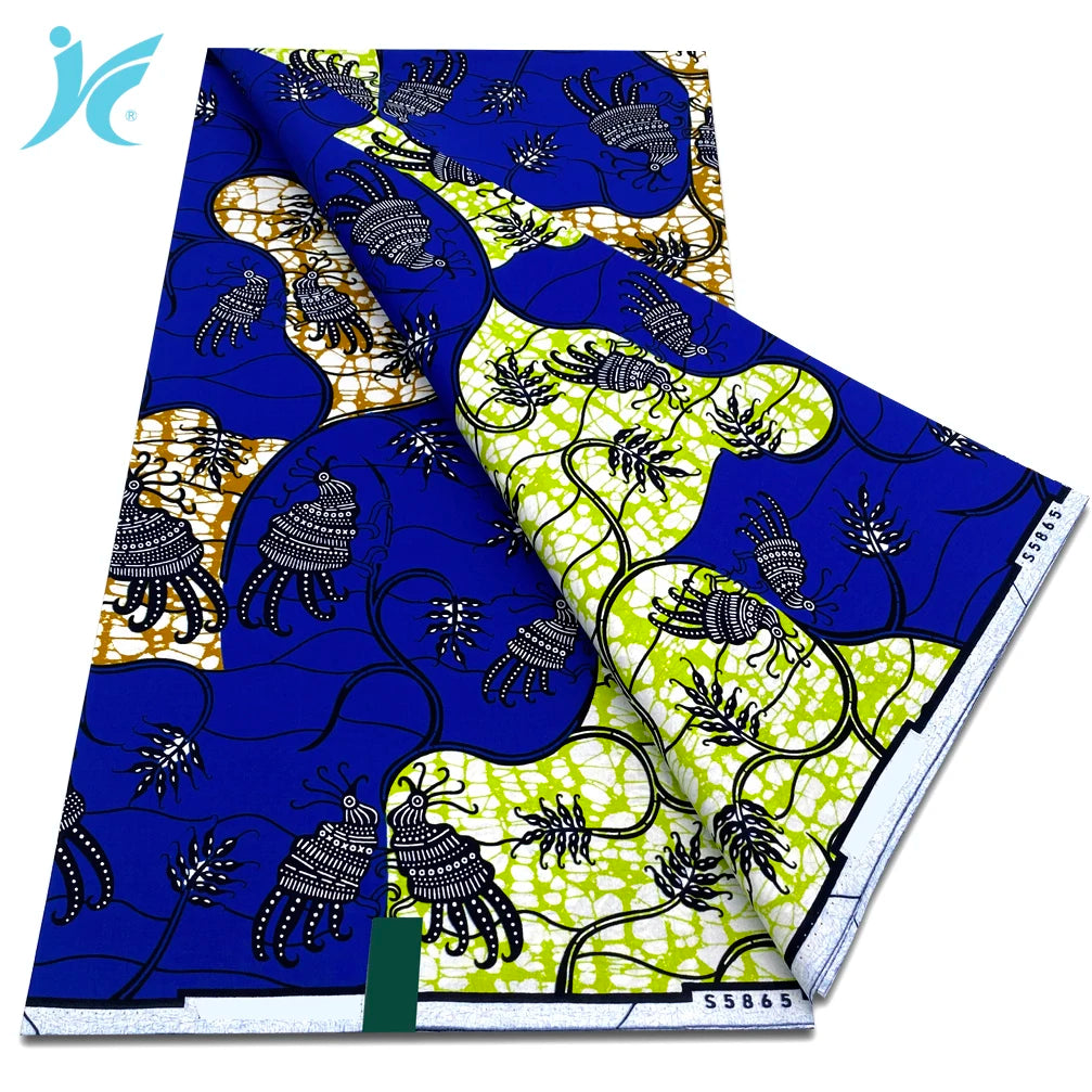 African Real Wax Prints Fabric Ankara Wax 100% Cotton Fabric Guaranteed Veritable Original Sewing Material