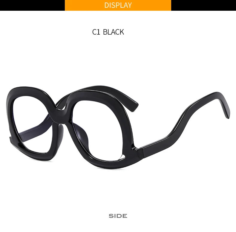Fashion Unique Oval Blue Light Blocking Glasses Frame Women Large Colorful Gradient Eyeglasses Luxury Designer Reading Glasses