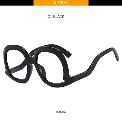 Fashion Unique Oval Blue Light Blocking Glasses Frame Women Large Colorful Gradient Eyeglasses Luxury Designer Reading Glasses