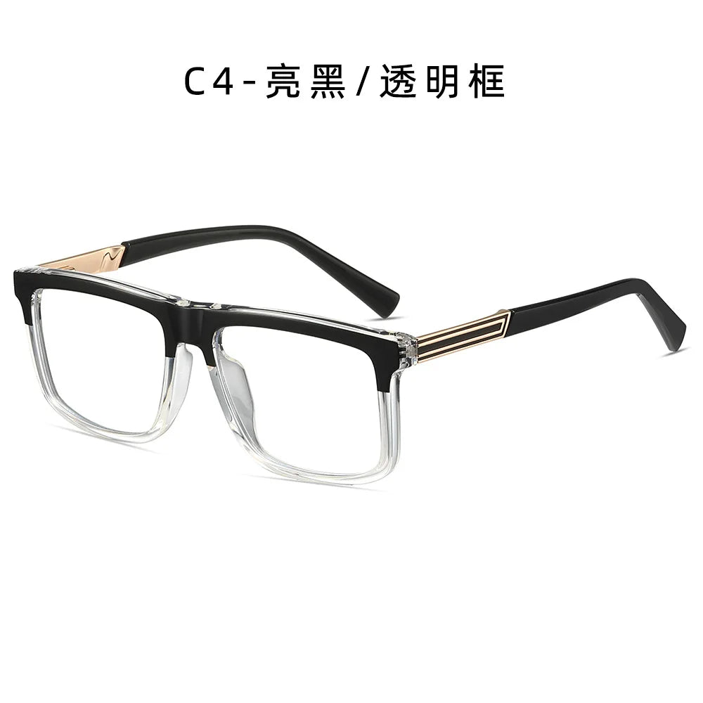 Men Vintage Anti Blue Light Reading Glasses Classic Brand Double Bridge Square Eyeglasses Business Office Presbyopia Glasses +