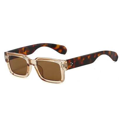 Simple Versatile Sunglasses Men Women Small Square Rivet Outdoor Driving Ultraviolet Protection Casual Sun Glasses
