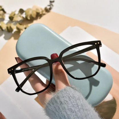 Fashion Square Large Frame Blue Light Blocking Reading Glasses Retro Men Women Presbyopia Glasses Unisex Far Sight Eyewear