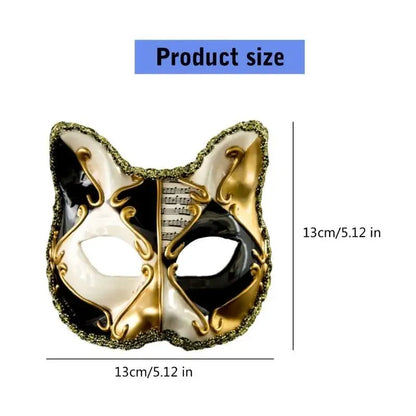 652F Unique Masquerades Venetians Cats Mask Exquisites Detailing Cosplay Facemask for Halloween Parties and Special Occasion