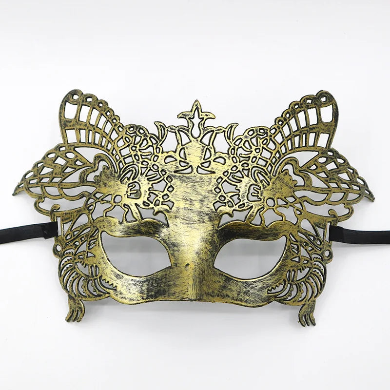 1pc Amazing Mask Antique Gold and Silver Jazz Flat Head Mask Ball Party Gathering Men and Women Cosplay Half Mask Decoration