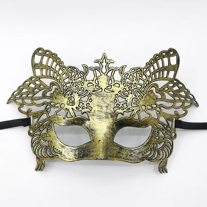 1pc Amazing Mask Antique Gold and Silver Jazz Flat Head Mask Ball Party Gathering Men and Women Cosplay Half Mask Decoration