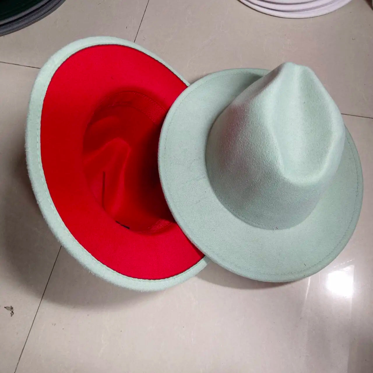 Sombreros Fedora Hat Dual Color Classic Jazz Hat Soft Fedora Hat Classic Men's and Women's Blue Jazz sombreros