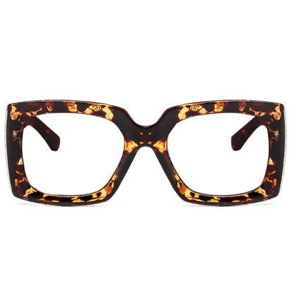 Retro Oversized Reading Glasses Women Men Luxury Brand Green Flower Square Computer Glasses Anti Blue Light Elderly Eyeglasses