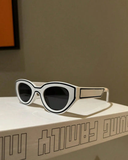 QVQV Luxury Brands Cat Eye Sunglasses Woman 2026 New Vintage Polygon Sun Glasses Man Travel Beach Eyewear Trendy Shades Female