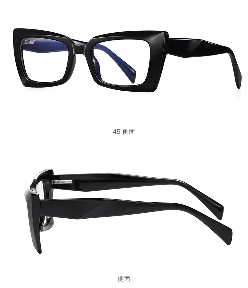 56875 Fashion Rectangle Anti-Blue Spectacle Frame Anti-Fatigue Computer Eyewear Frame for Women Gradient Eyeglasses