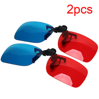 1/2PC Red Blue Green 3D Glasses Black Frame For Dimensional Anaglyph Movie TV