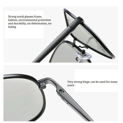 Luxury Photochromic Pilot Polarized Sunglasses Men Women Driving Chameleon Sun Glasses Change Color Day And Night Eyewear