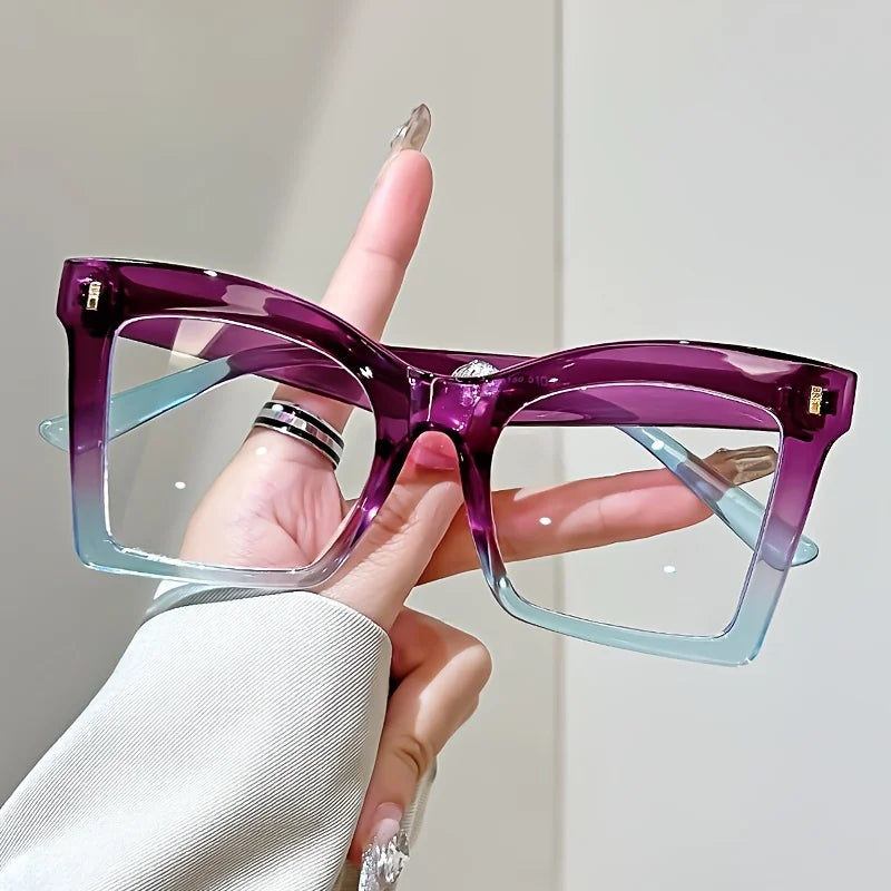 Elegant Full Rim Square Reading Glasses for Women, PC Frame, Clear Les, Magnification  1.0 to  4.0, Fashion Reading Glasses