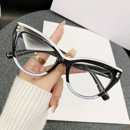 Fashion Cat Eye Shape Glasses High Quality Anti-blue Light Flat Eyeglasses Durable Ultra-light Computer Eyewear Transparent Lens
