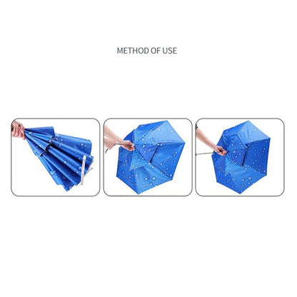 Windproof Umbrella Cap Wearing An Umbrella On The Head Sturdy Men's And Women's Foldable Large Sunshade And Rain Hat Umbrella