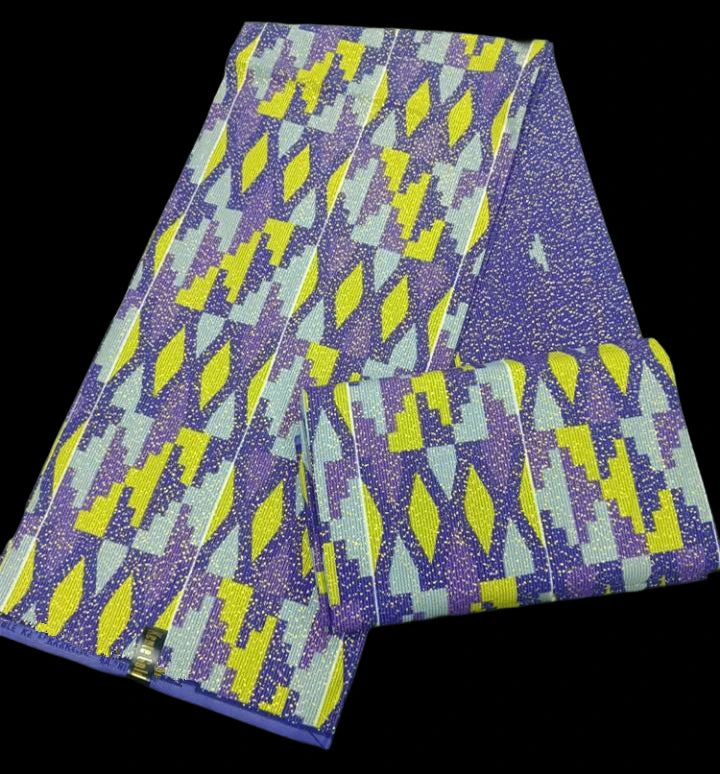KENTE 4+2YARD 2024 Latest Design 6 Yards/lot African Fabric Gold Powder Ankara 100% Cotton Farbic For Sewing Wax Print Fabric