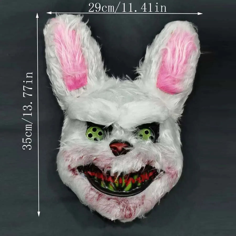 Halloween Horror Bloody Head Cover Mask Rabbit Bear Cosplay Mask Carnival Costume Headgear Props Handmade Party Decoration