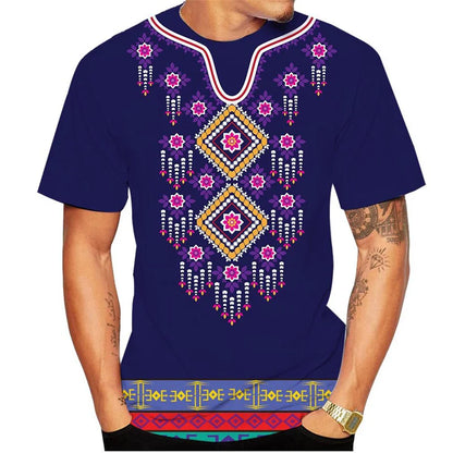 Africa Dashiki Pattern T Shirt For Men African Ethnic 3D Printed Tees Summer Casual O-Neck Tops Unisex T-Shirts Short Sleeves