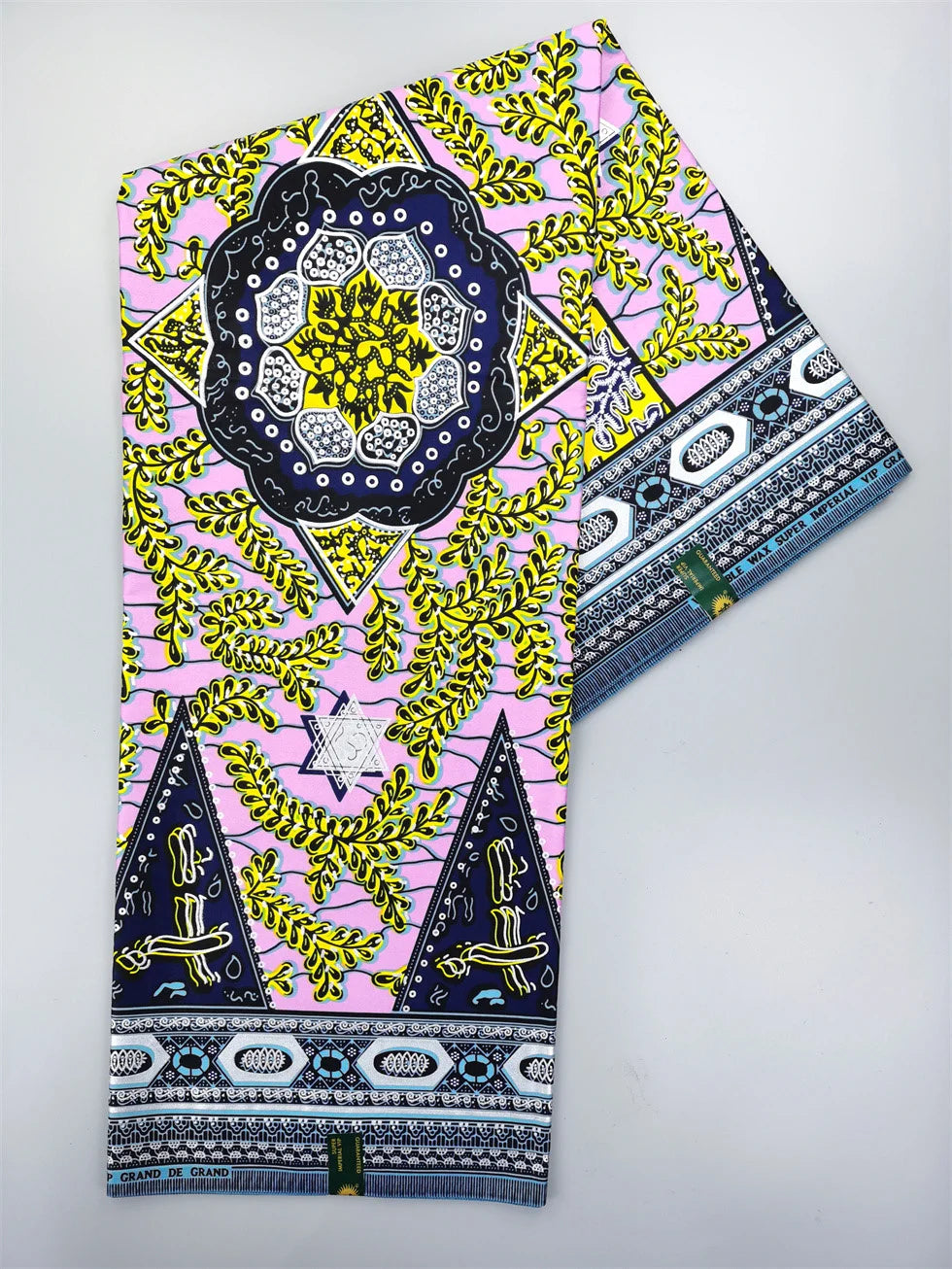 Newest Grand African Wax Glitter Glam Fabric 100% Cotton Ankara Batik Material Pagne Wax Gold Print Sewing Party Dress