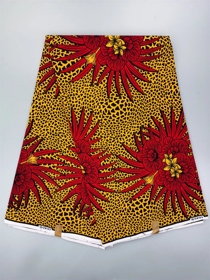 Dutch Hollandais Printed Fabric for African Classical Dress Veritable Real Wax Guaranteed 100% Cotton 6 Yards