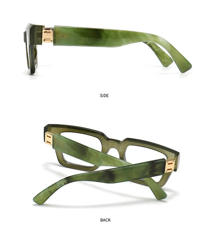 New Green Oversized Square Reading Glasses Men Women Personality Optical Eyeglasses Anti Blue Light Computer Presbyopic Glasses