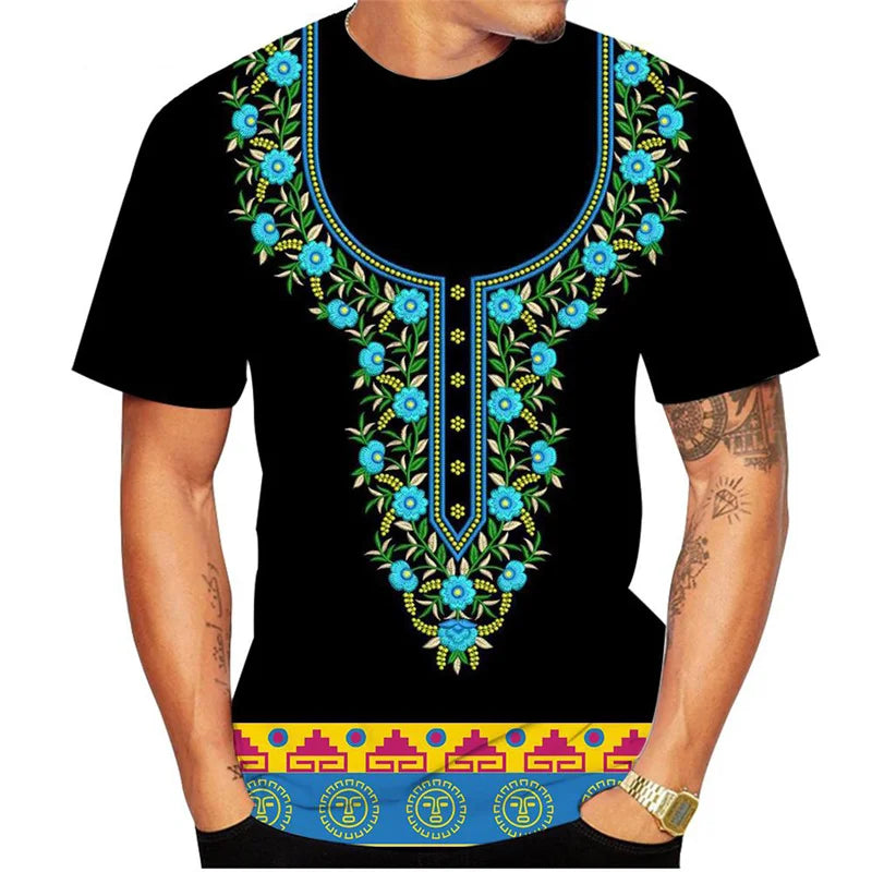 Africa Dashiki Pattern T Shirt For Men African Ethnic 3D Printed Tees Summer Casual O-Neck Tops Unisex T-Shirts Short Sleeves